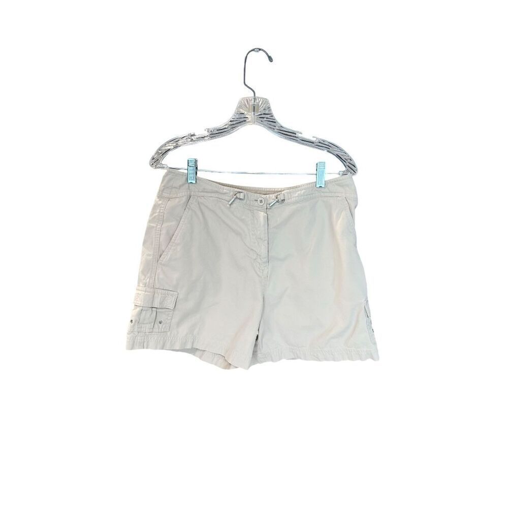 Talbots Cotton Cargo Shorts Cream/Tan Size 12